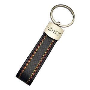 3D GTI Keychain Leather with Stitches GTI Keyring Keyfob Holder